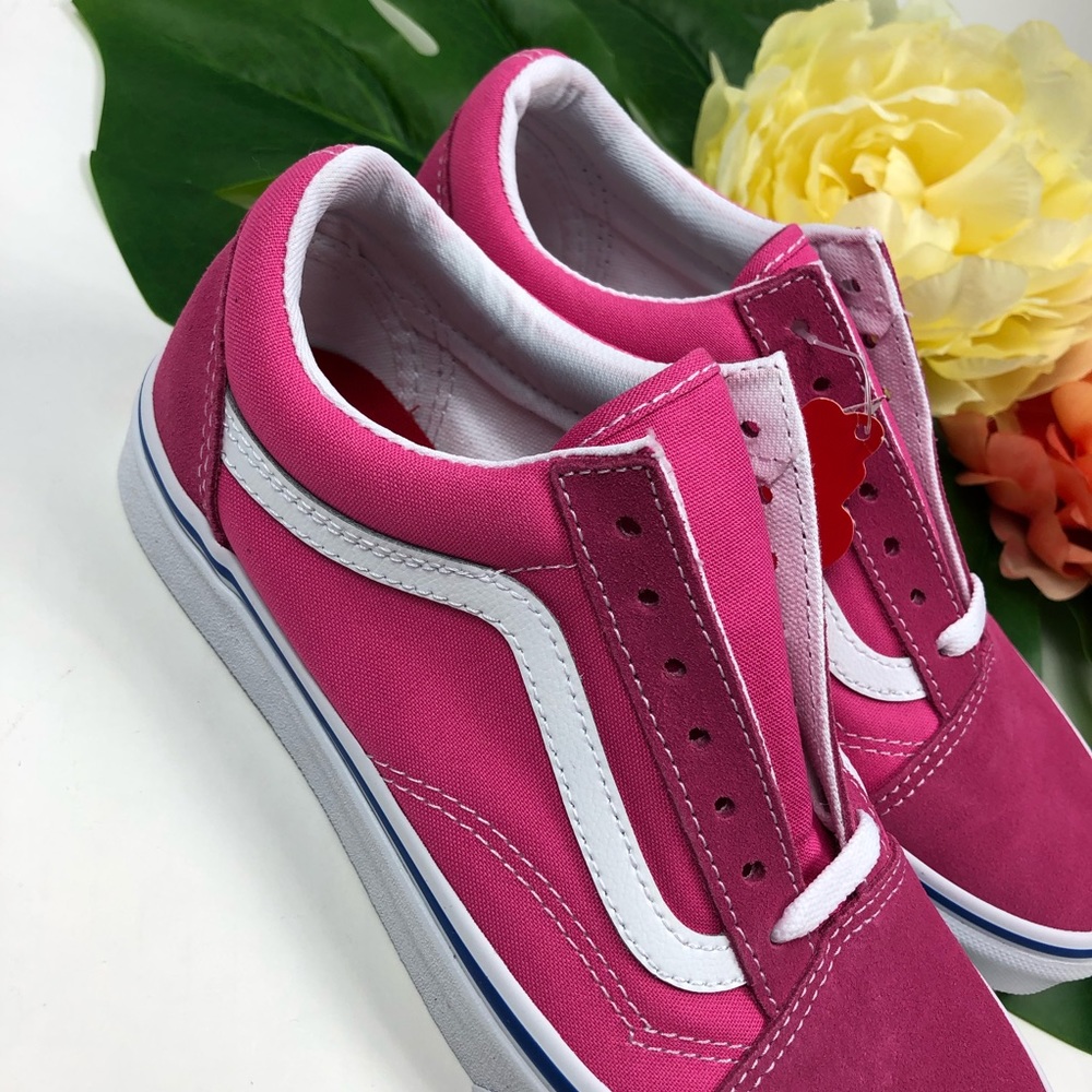 Vans Old Skool Sneaker Shoes Carmine Rose White - Picture 3 of 8